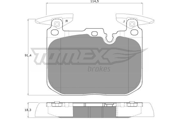 TOMEX BRAKES Комплект тормозных колодок, дисковый тормоз TX 18-49